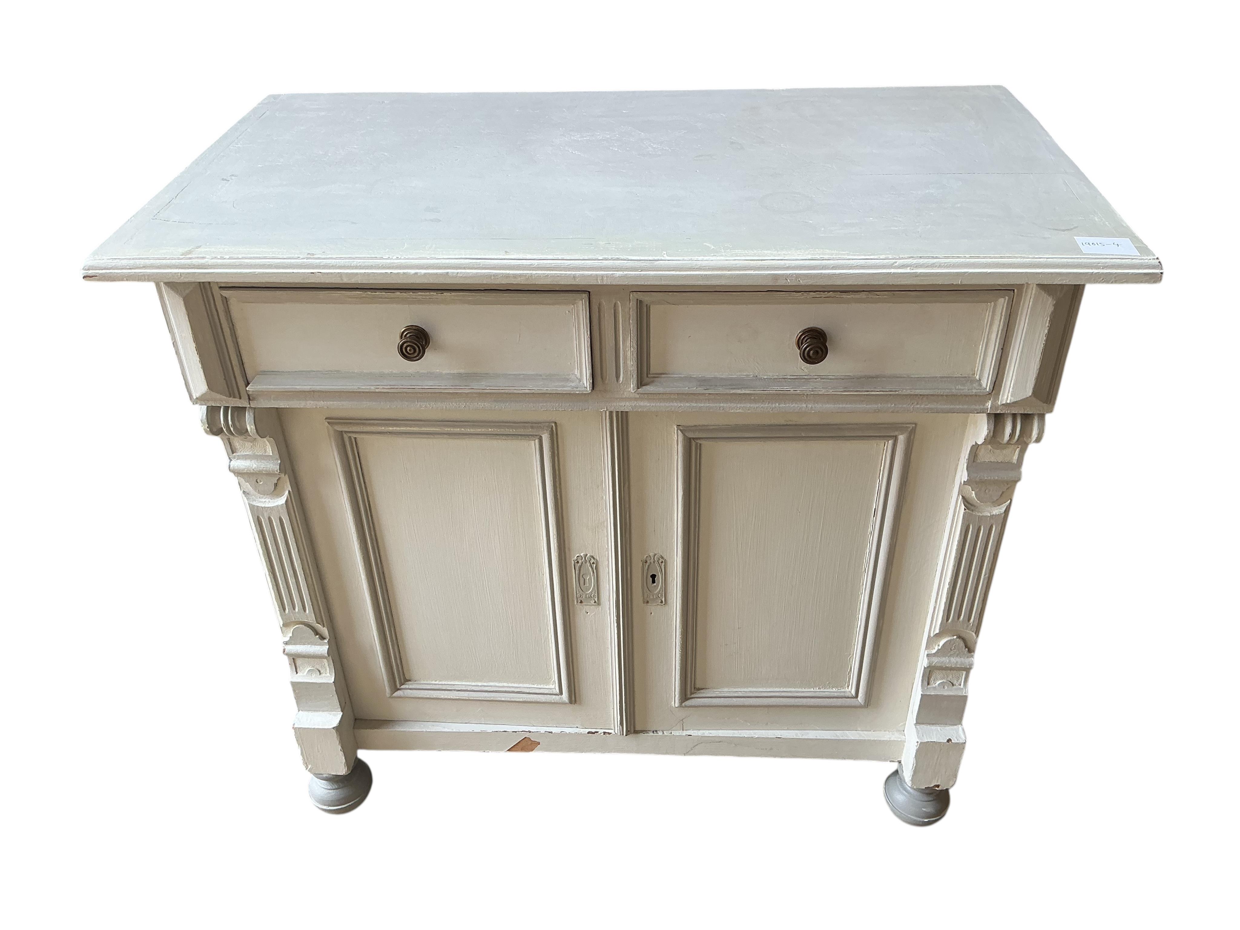 A 19th century East European later painted pine washstand, width 80cm, depth 44cm, height 72cm